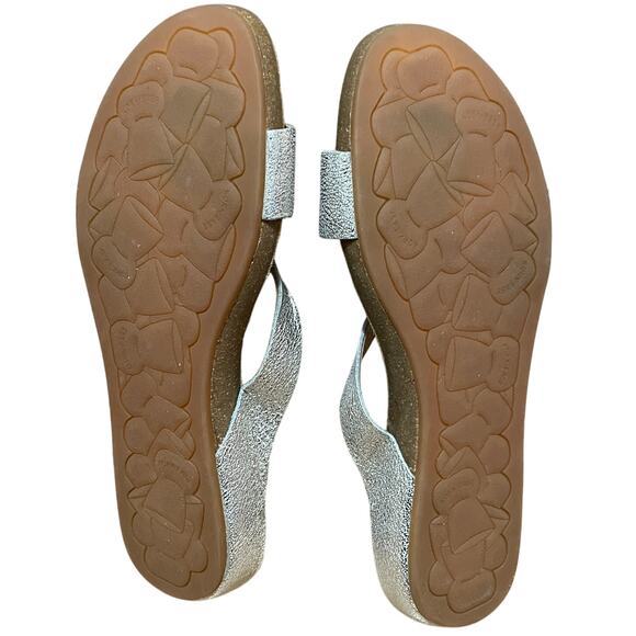 Kork-Ease Devoe Leather Strappy Slide Sandals Light Gold Metallic Women's 9 - Picture 8 of 8